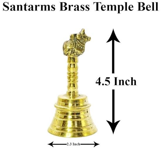 Temple Sacred Bell - Om Small Ghanti For Home Puja Room Decoration Vastu Antique