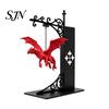 Creative Decorative Desk Accessories Flying Dragon Bookshelf Light, Bookend Light for & Desk, Metal Book Support Readers Sculpture Support, Heavy Duty
