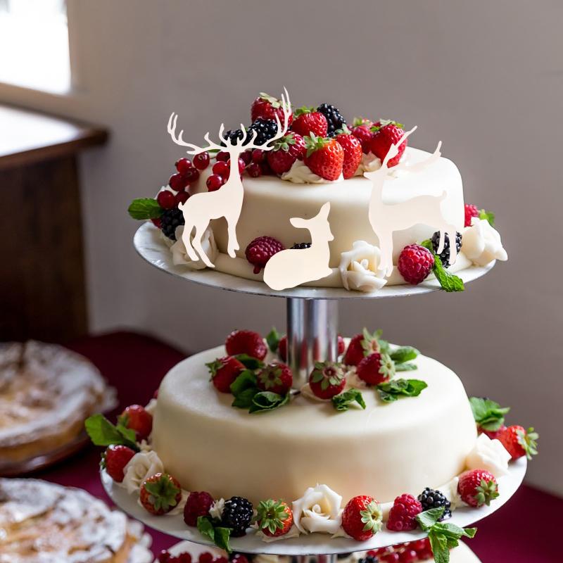 1Pc Mini Resin  Deer Christmas Forest Elk White Dessert Table Decor Merry Christmas Decor For Home Kids  Year Gift