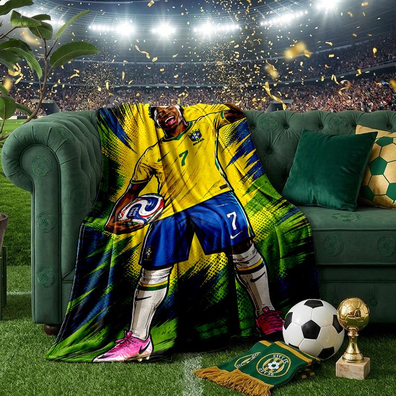 Brazilian Football Celebration Blanket Lightweight Ideal Bedding Blanket Perfect for Travel, Living Rooms, Offices, Sofas, Fan Christmas gift