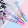 Creative Stationery for Girls 4PCS Mermaid Fish Tail Gel Pens Set, Gradient Transparent Barrel And Glossy Cute Office Desktop Decor Fin Decor, Smooth