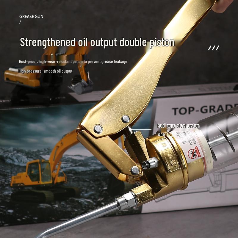 Quanker Сверхмощный 600CC Прозрачный Шприц для Смазки для Экскаваторов, Ручная Высоконапорная Конструкция с Двойным Штоком.