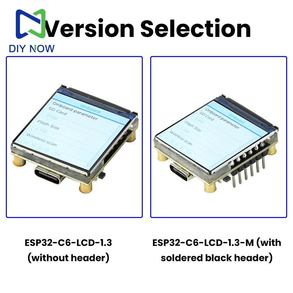 ESP32-C6 LED Display Development Board 1.3-inch 240*240 Resolution ST7789 Driver SPI Supports WiFi 6/Bluetooth 5 for AIoT