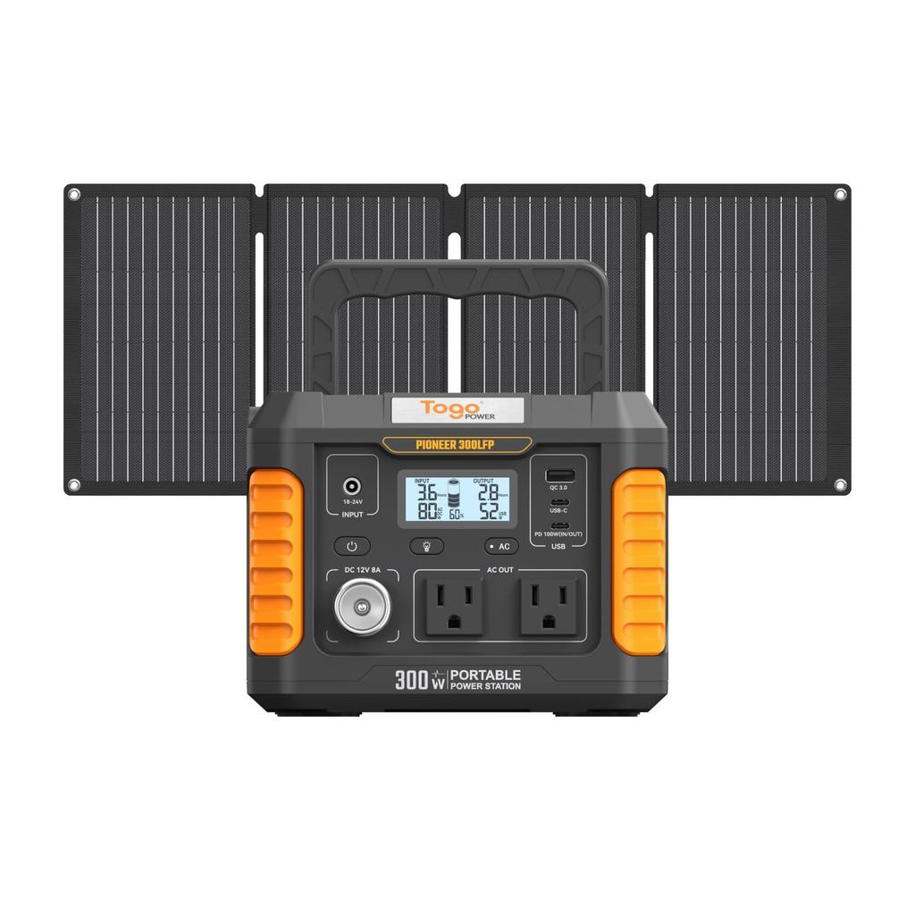 Togo Power Portable Power Station and Solar Panel Compact and Powered by a Iron Phosphate BMS Battery 40W Solar High Conversion Solar Generator for