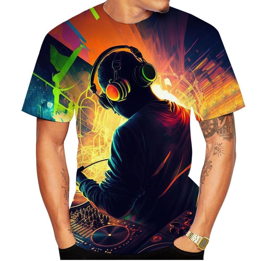 Новинка 2023 года, модная летняя распродажа, 3D DJ, мужская/женская футболка с 3D-принтом, детские топы, одежда больших размеров 100-6XL, большие размеры