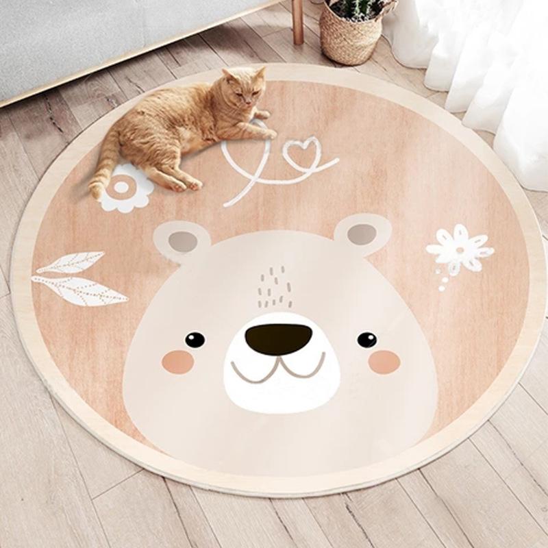 Ковер Нескользящий напольный коврик Коврик для двери ванной комнаты Мультяшный ковер Круглый коврик для стула Детский игровой ковер Спальня Гостиная Ковер