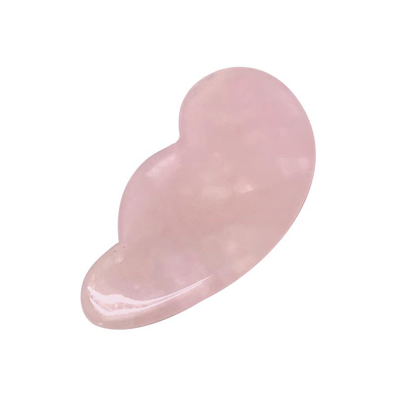 Набор Гуа Ша из розового кварца в форме сердца и роллер для лица из нефрита