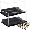 Acrylic Display Case for Model Action Figures Blocks with 3-Tiered Steps Clear Dustproof Acrylic Display Box Storage