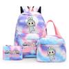 3Pcs/set  Printed Backpack with Lunch Bag Pencil Case Boy Girl Knapsack Teenage Student Large Capacity Colorful Bookbag