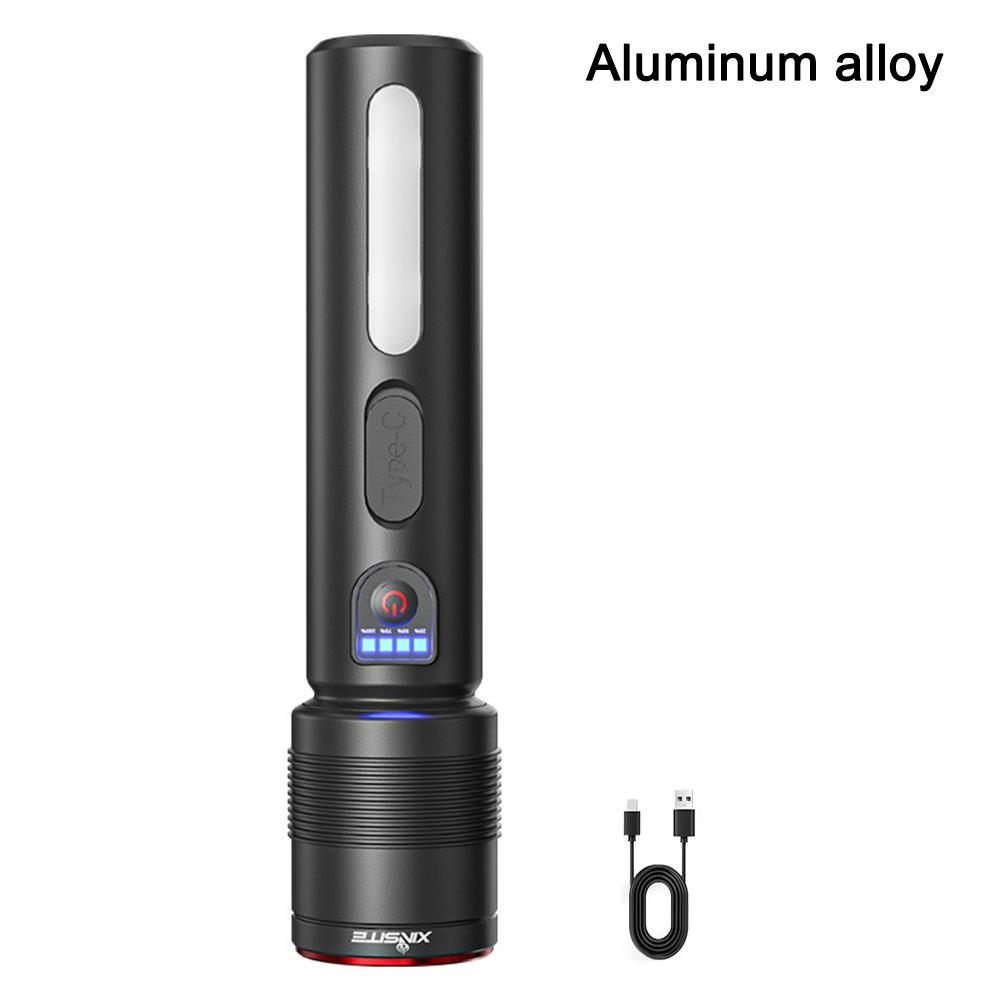 USB Rechargeable LED Flashlight, Super Bright With COB Sidelight, Waterproof, Zoomable,Ideal For Emergencies,outdoors