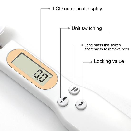Цифровая кухонная ложка, электронный весовой измерительный дисплей, ложка, миллиграммовая ложка, ЖК-весы, съемная головка, помощник по приготовлению выпечки