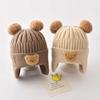 Ear Protection Baby Beanie Cap Cartoon Bear Crochet Hats Cute Kids Knitted Hat  Toddler Boys Girls