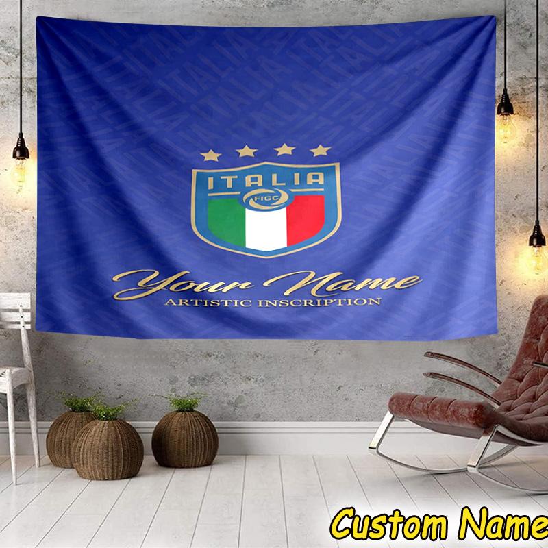 Custom Name Italian Crest Tapestry Room Decoration Wall Hanging for Living Room Bedroom, dormitory, Birthday and Christmas gifts