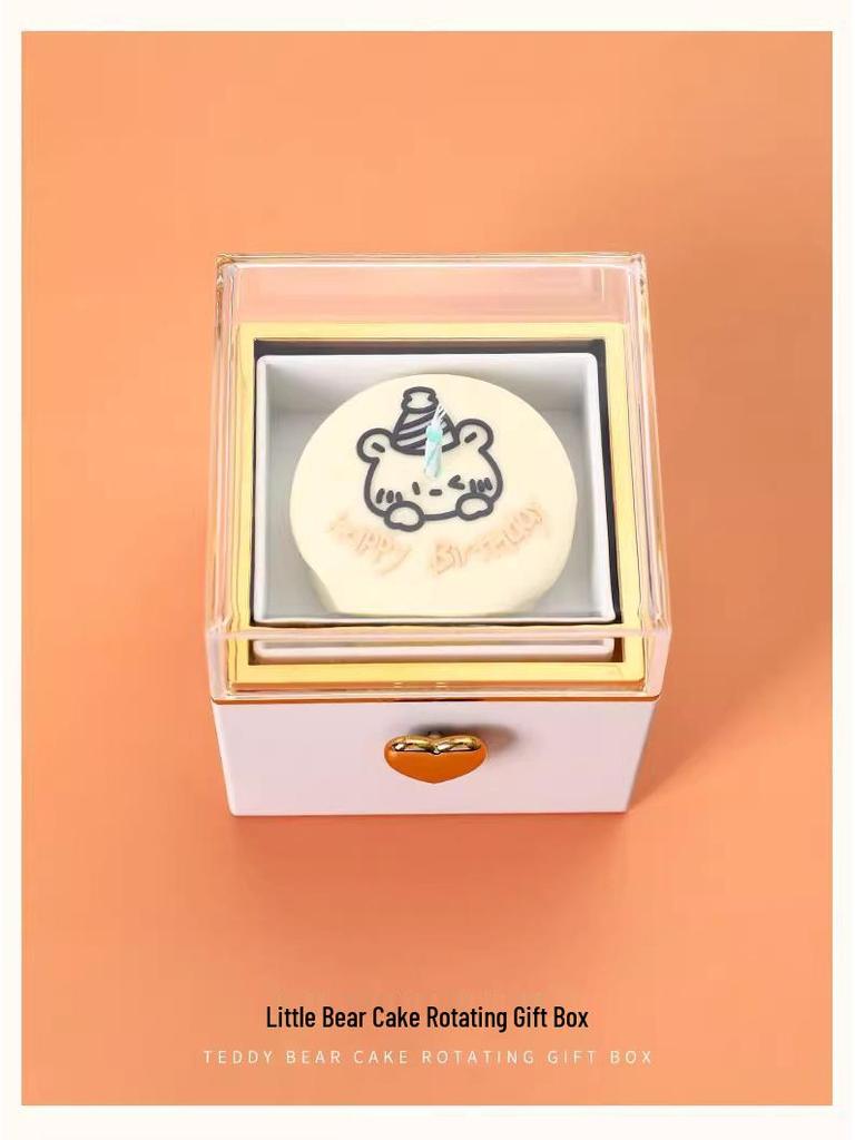 Романтическая вращающаяся шкатулка для кольца в виде маленького медвежонка - Идеальный подарок на день рождения для девушки или жены, Креативный сюрприз и признание