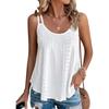 Women's Summer Fashion Elastic Eyelets, Versatile V-neck Slim Shoulder Strap Vest