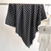 Роскошный корейский модный шелковый шарф с принтом в горошек 90 см твиловые шарфы с буквами круглый большой квадратный шарф новая шаль платок