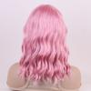 Pink Blond Dark Brown Synthetic Wigs Short Wavy Bob Wigs with Bangs for Women Daily Cosplay Natural Hair Wig Heat Resistant Fiber