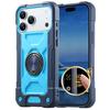 Magnetic Dual Ring Kickstand Phone Case Heavy Duty Shockproof Armor Phone Cover for iPhone16 iPhone17 iPhone18