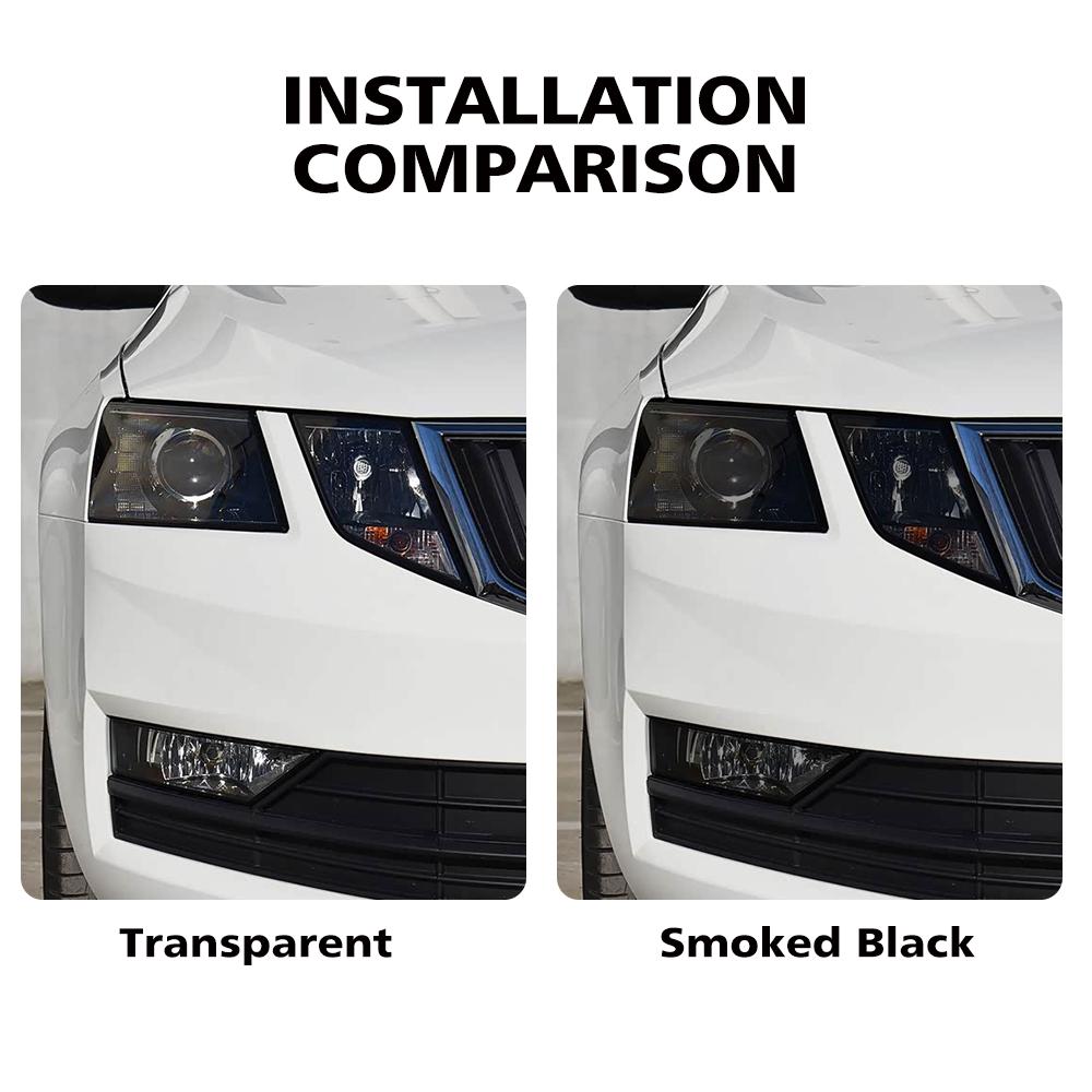 TPU PPF for Skoda Octavia MK4 MK3 2017-2026 High Gloss Smoke Black Pre Cut Car Headlight Protective Film Anti-Scratch Vinyl Wrap