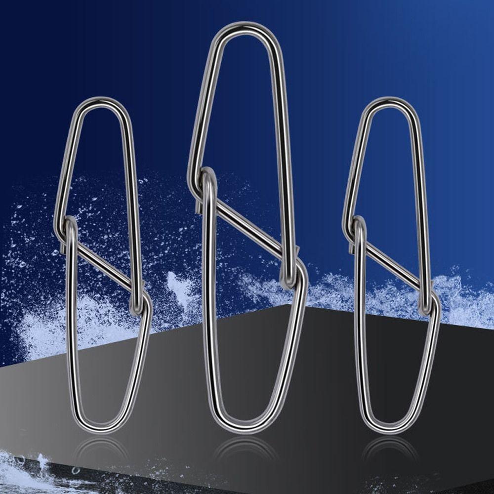 100PCS Not Damaging Fishing Line Fishing Swivel Snap Fishing Lure Connector Sea Fishing