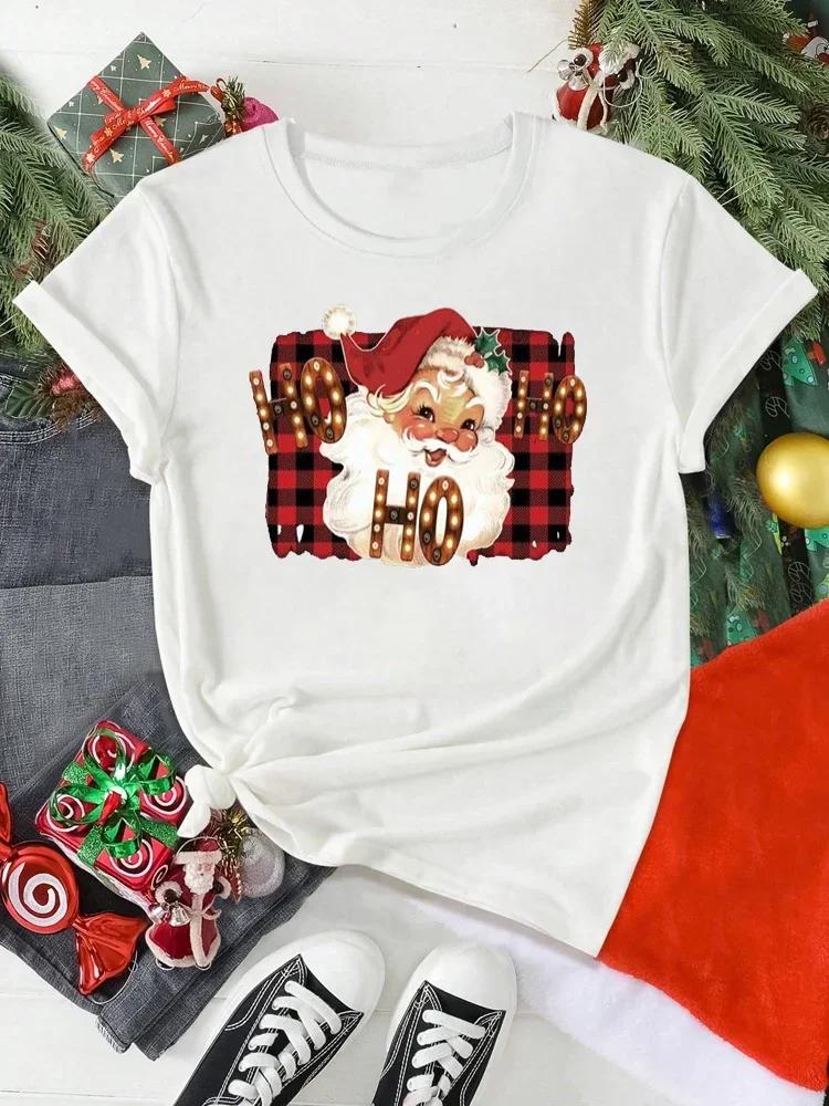 Unisex Christmas Santa Claus Printed T Shirt Christmas Xmas Cartoon Top Tshirt Harajuku Fashion New Year Tshirt Clothing