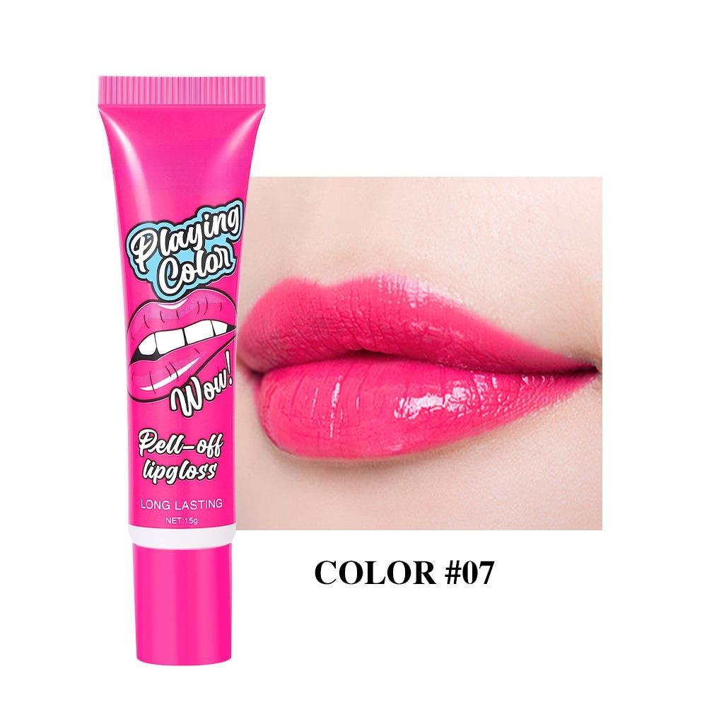 6 Colors Tear Pull Liquid Lipstick Long Lasting Lip Gloss Mask Base Waterproof Moisturizer Makeup Peel Off Lip Gloss Cosmetics