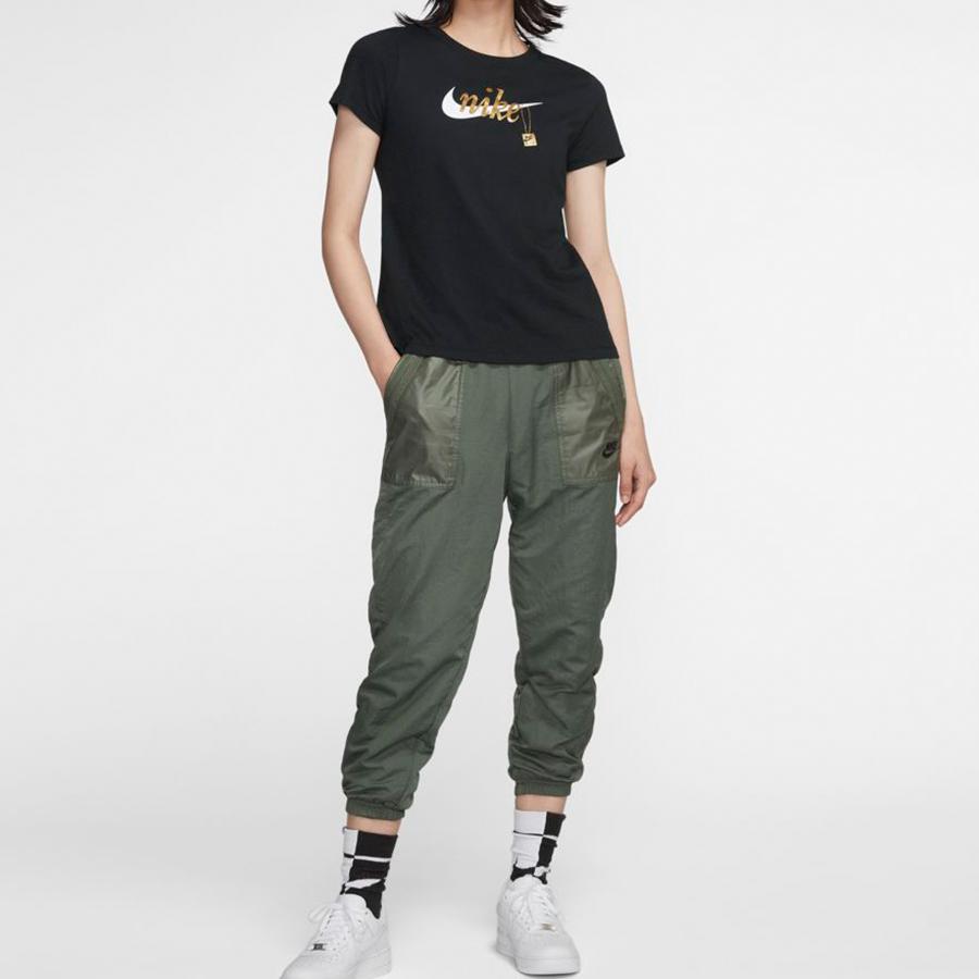 Nike Short Sleeve Crew Neck T-Shirt Women Tops Black CJ7915-010