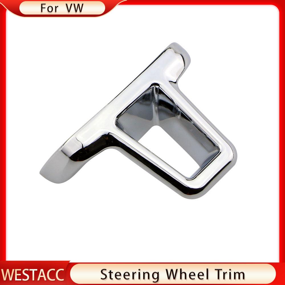 ABS хромированная крышка рулевого колеса автомобиля, декоративная наклейка, накладка для Volkswagen VW GOLF 6 MK6 JETTA MK5 MK6 POLO Bora