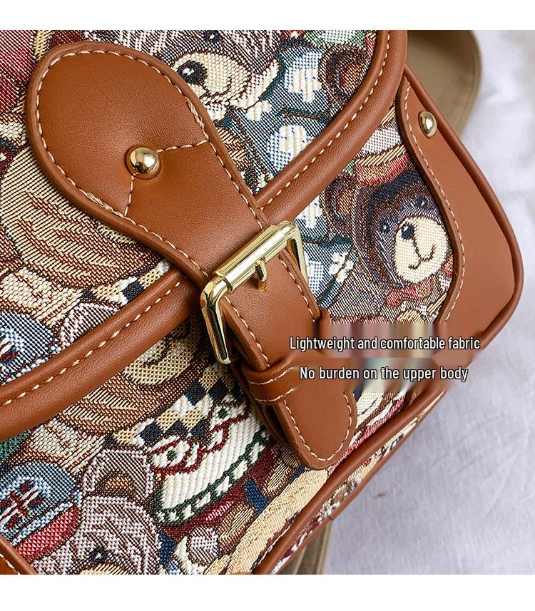 Hello Kitty Women's Cute Bear Backpack - 2025 Street Fashion Cartoon Style