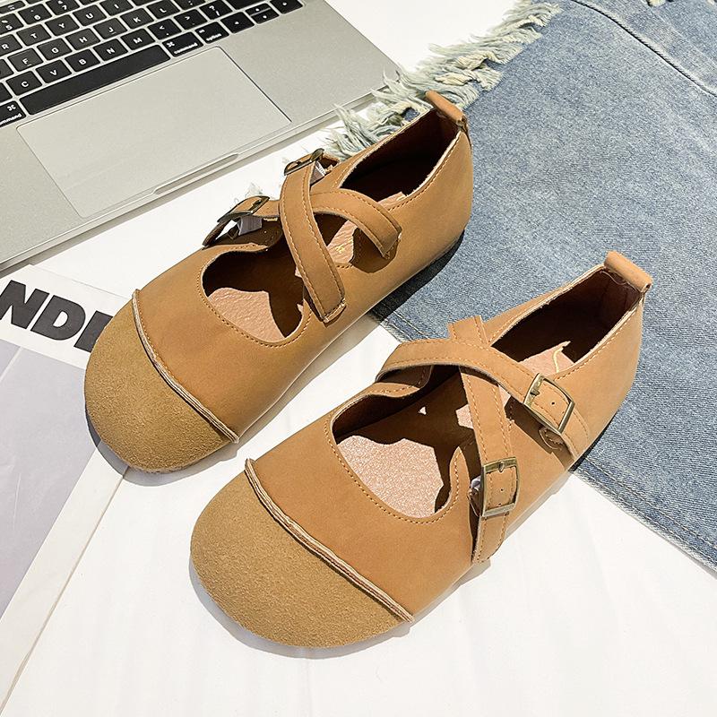 Женские туфли-бини на плоской подошве, весна-лето 2025, новые ретро туфли Мэри Джейн, туфли бабушки, уродливые и милые туфли-однопедальки