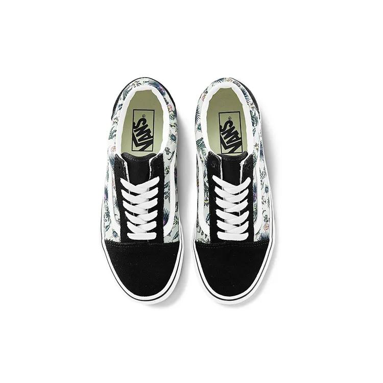 Vans Old Skool 'Цветочный Рай' (унисекс) Черные / Настоящий Белый Скейт-обувь VN0A3WKT4QG