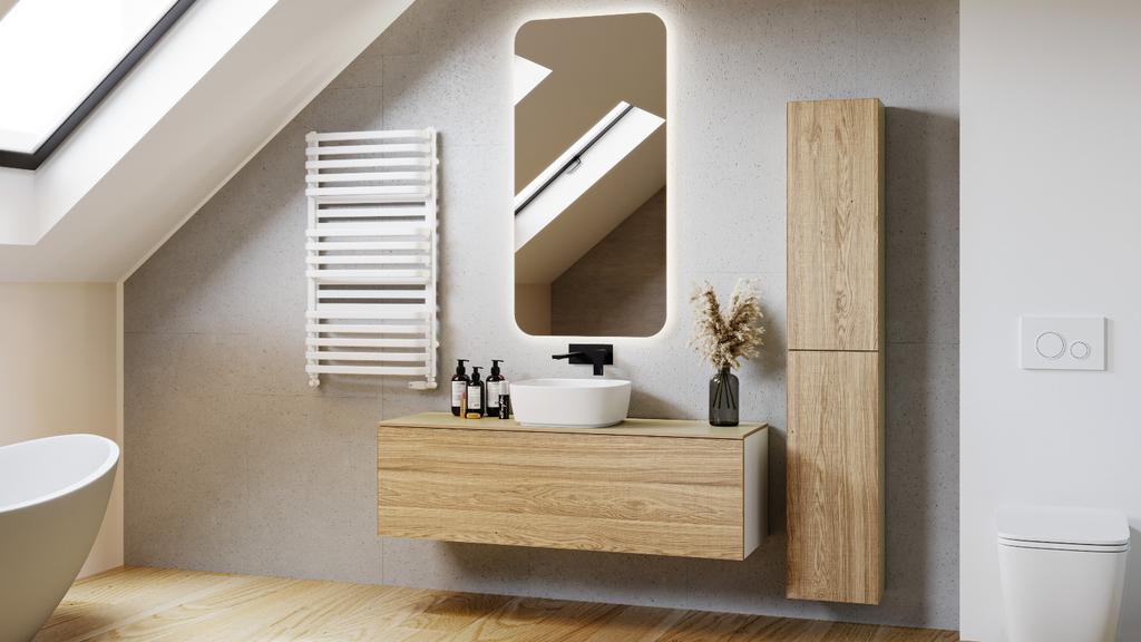 Grzejnik łazienkowy luxrad plus new 1140 x 530 mm biały 886w