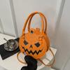 Halloween Single-shoulder Bag Color-blocking Hand-held Women's Bag Simple PU Leather Crossbody Pumpkin Bag CLE