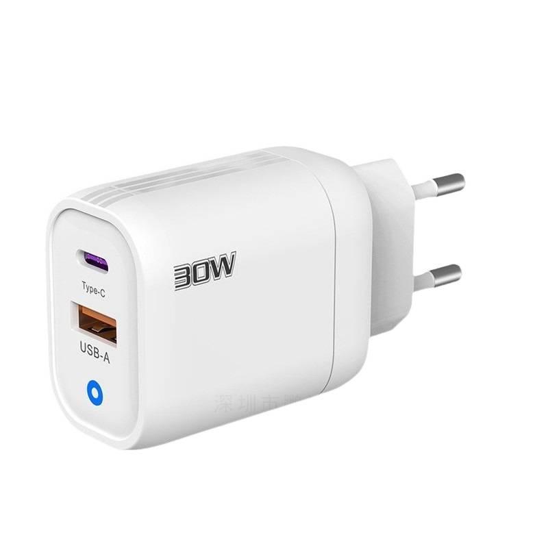 30-ваттное многопортовое USB-C и USB-зарядное устройство Super Fast с поддержкой международных вилок
