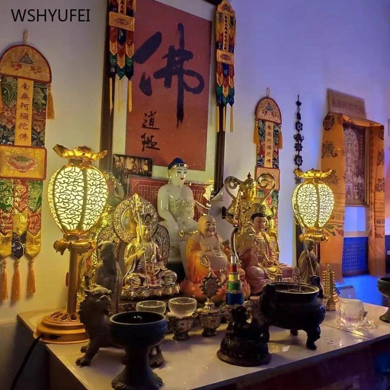 H24cm алюминиевый позолоченный дворцовый подсвечник буддийские храмовые принадлежности храм домашнее жертвоприношение фэн-шуй благословение