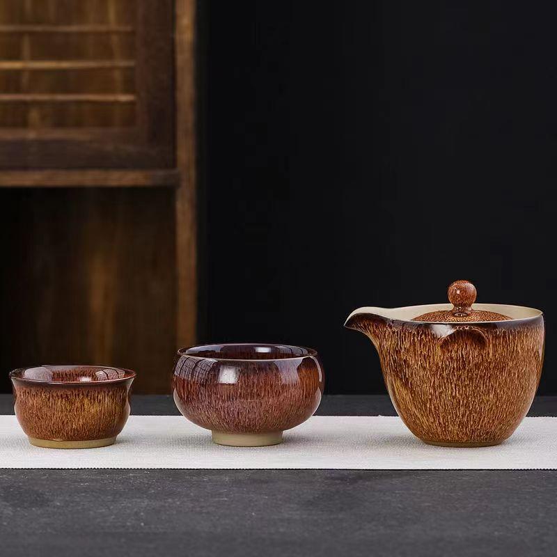 Ceramic Travel Tea Set 1 Teapot 2 Cups Coffee Cup Set Gaiwan Shu Puer Teapots To Boil Water Teaware Kettles Cups and Mugs Pot