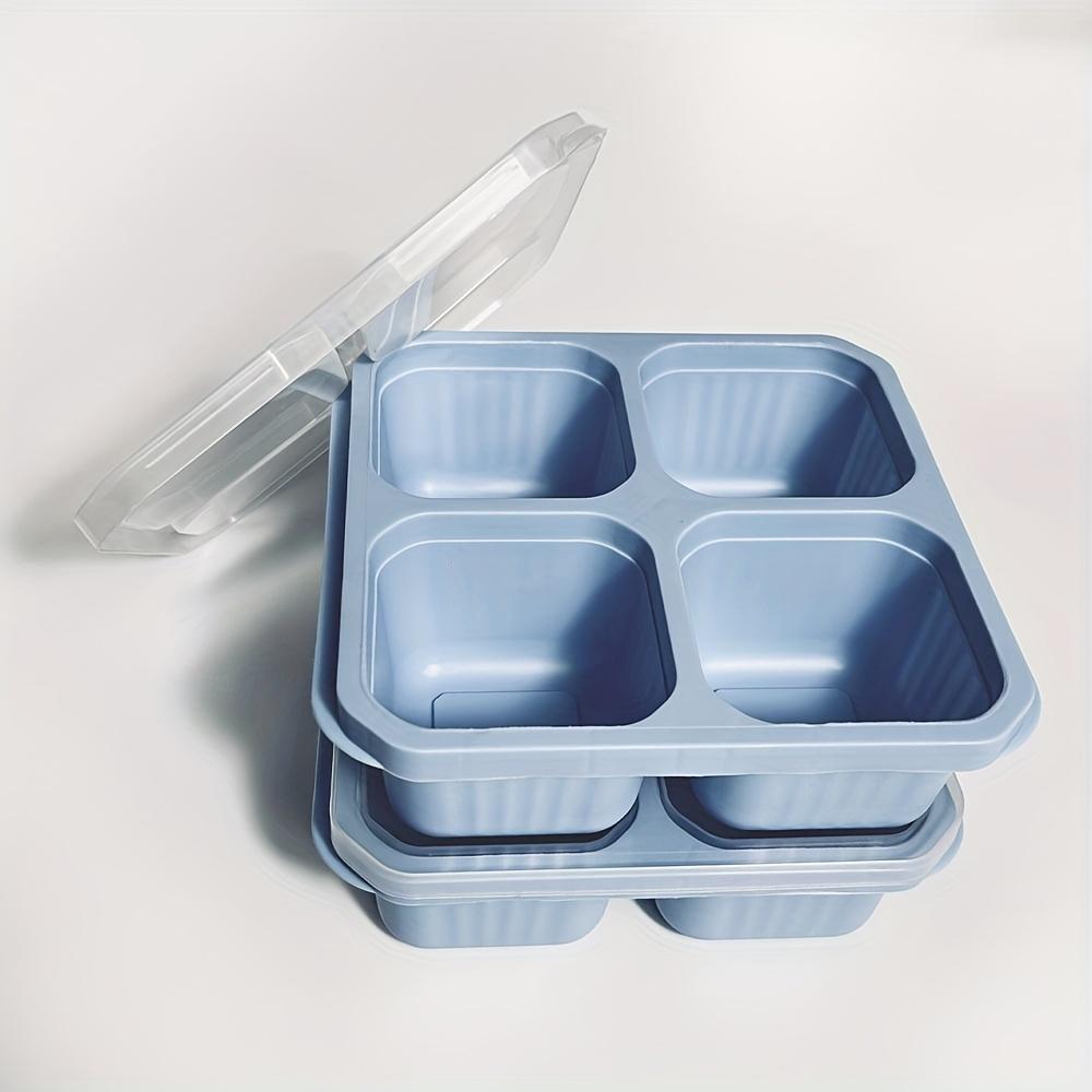 2pcs 4-compartment bento boxes with lids, microwave & dishwasher safe, 4 colors, ideal for meal prep, office, camping & school