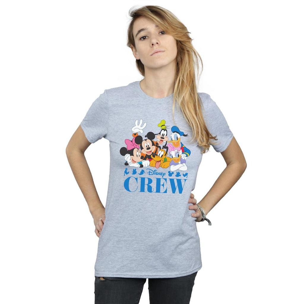 Disney Womens/Ladies Mickey Mouse Disney Friends Cotton Boyfriend T-Shirt