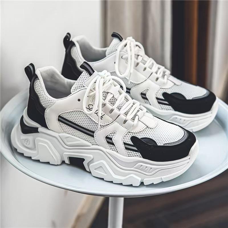 Мужская обувь новая летняя дышащая сетка для улицы молодежная модная брендовая универсальная увеличивающая рост спортивная модная обувь