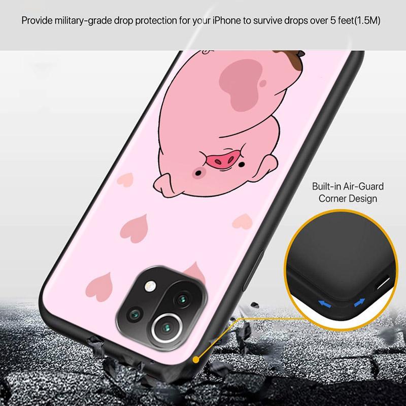 For Xiaomi Poco F3 M3 X3 GT Mi 11 11i 11T Ultra Redmi Note 10 10S The Pink Pig Cute For iPhone 13 Mini Pro Max Phone Case