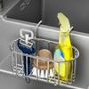 Держатель губки для кухонной мойки Подвижная полка для кухонной мойки Компактный размер Нержавеющая водонепроницаемая подвесная раковина Губка для раковины для раковин с двойной чашей