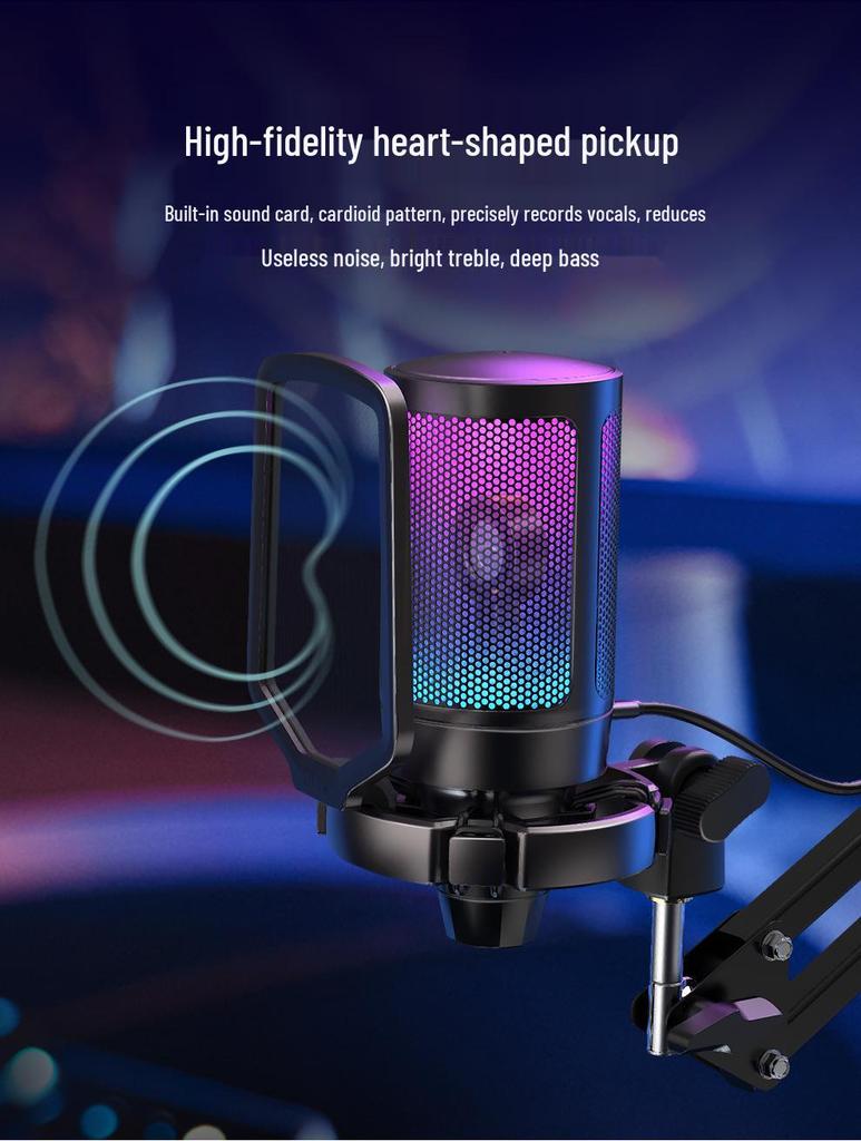 Микрофон Fifine Radiance A6 RGB для записи на настольный компьютер и телефон