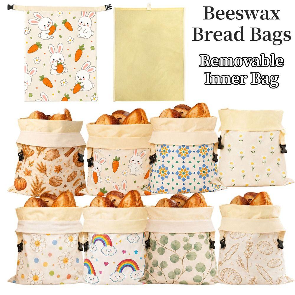 Reusable Beeswax Bread Bags Beeswax Coated Food Storage Bags Sourdough Bread Bags Cheese Storage