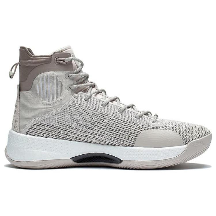 Li Ning YuShuai 13 Boom Песчаный Ястреб Нескользящие, Износостойкие, Легкие Высокие Баскетбольные Кроссовки Мужские Серые ABAP065-21