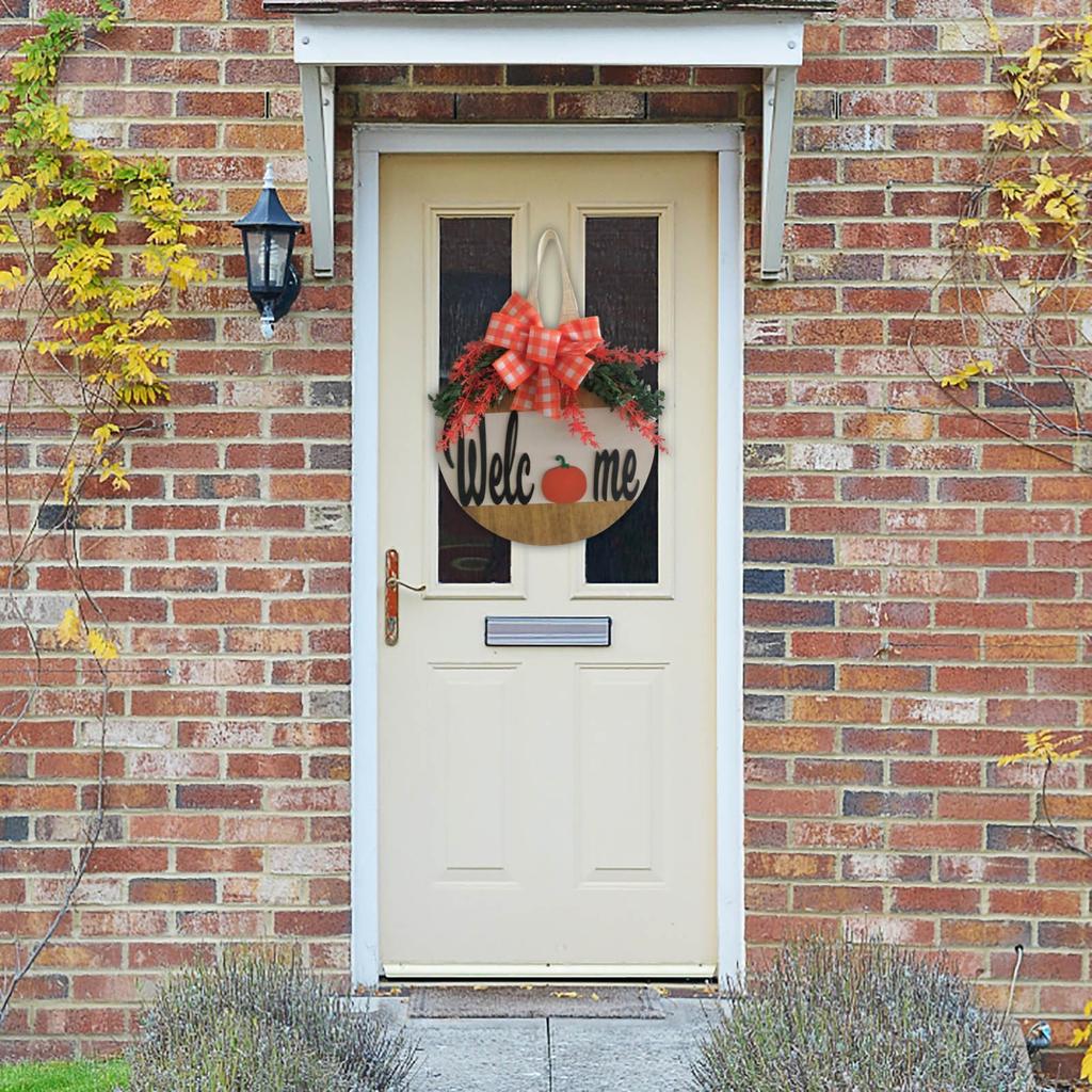 Приветственный знак на Хэллоуин, венок на дверь, украшение на дверь, венок из кленовых листьев, домашний декор, приветственный знак, подвесной декор