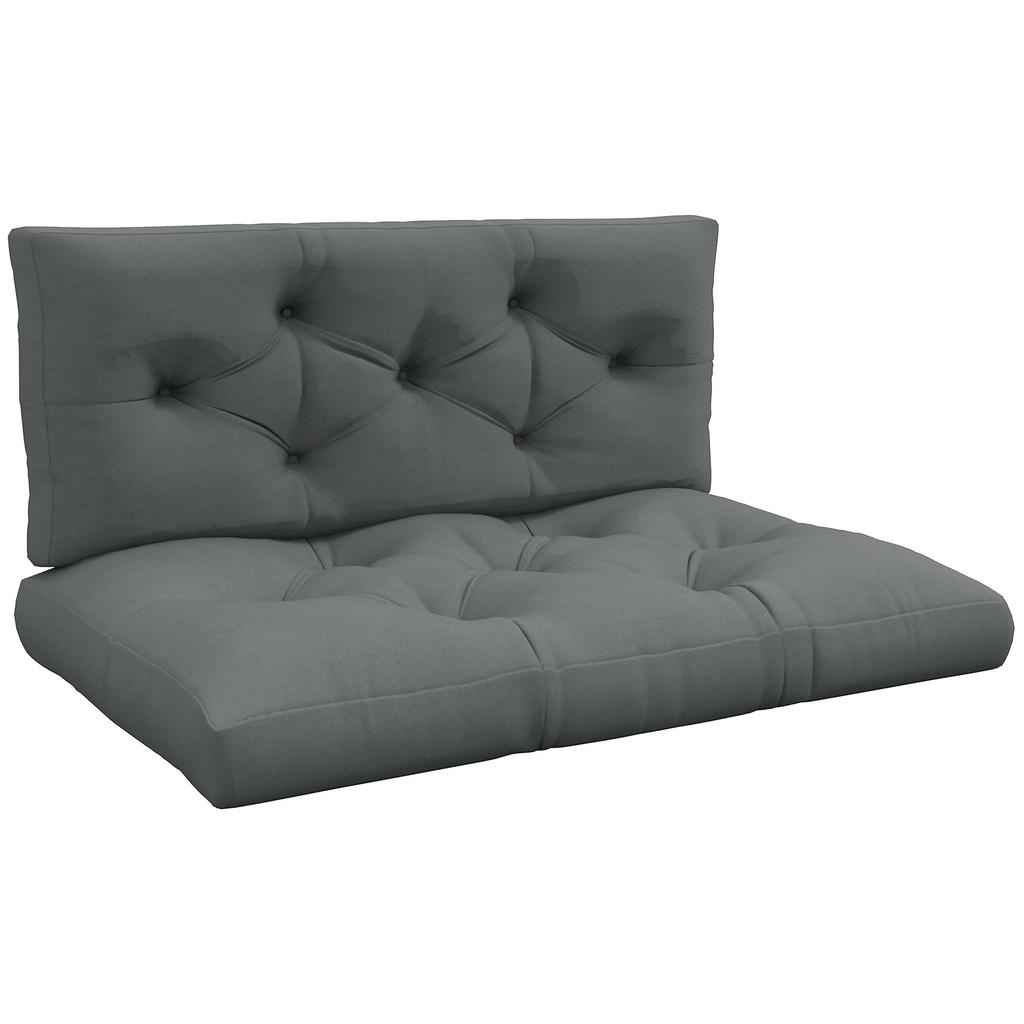 Seat and Back Padded Pallet Cushion Set - Light Grey
