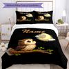 3pcs Custom Name Owl Bedding Set Duvet Cover Closure Includes 1 Duvet Cover & 2 Pillowcases, Soft and Comfortable for All Seasons.