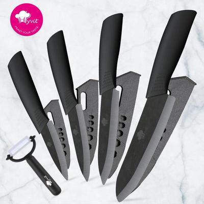 Керамические ножи Кухонные ножи 3, 4, 5, 6 дюймов Нож шеф-повара Набор поваров + овощечистка Лезвие из белого циркония Многоцветная ручка Кухонные ножи и аксессуары Наборы ножей