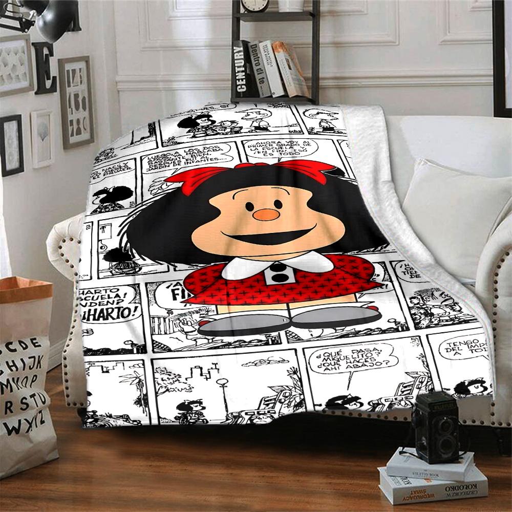 1pc Mafalda Newspaper flannel Blanket for Super Soft Cute Comfort Blanket for Travel Bedding Couch Sofa Blanket Y73014