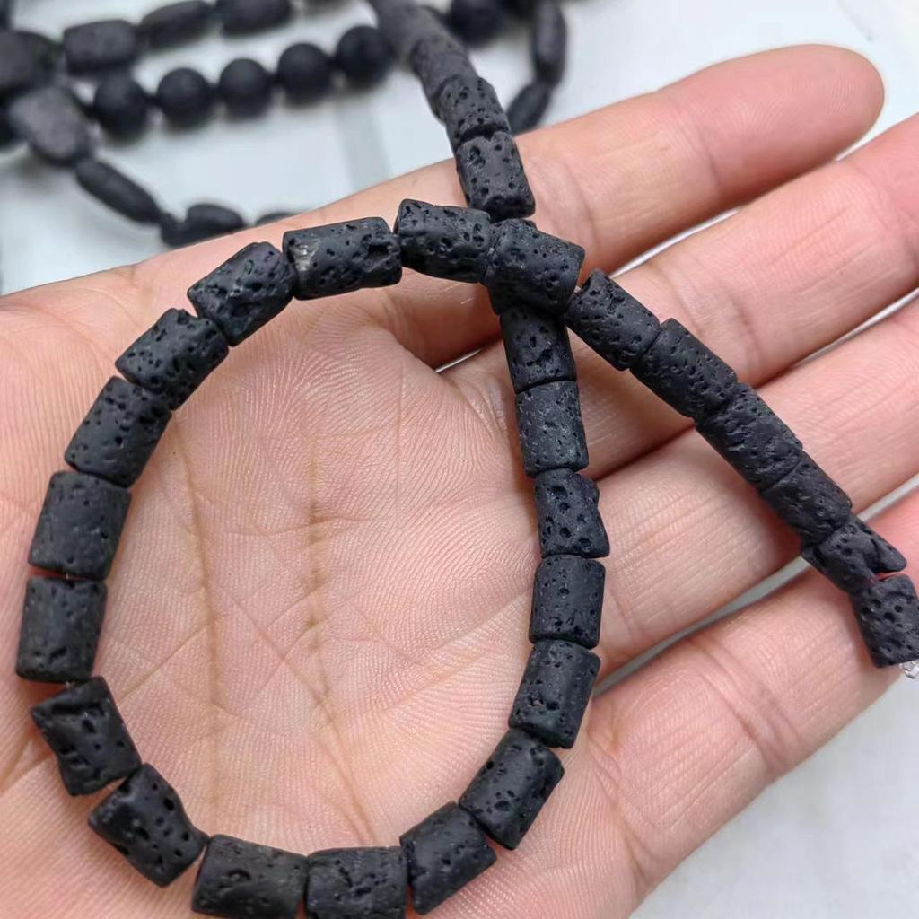 Украшения из бусин из вулканического камня: Круглые, Квадратные, Абакус, Прямоугольные бусины для самостоятельного изготовления браслетов и ожерелий.